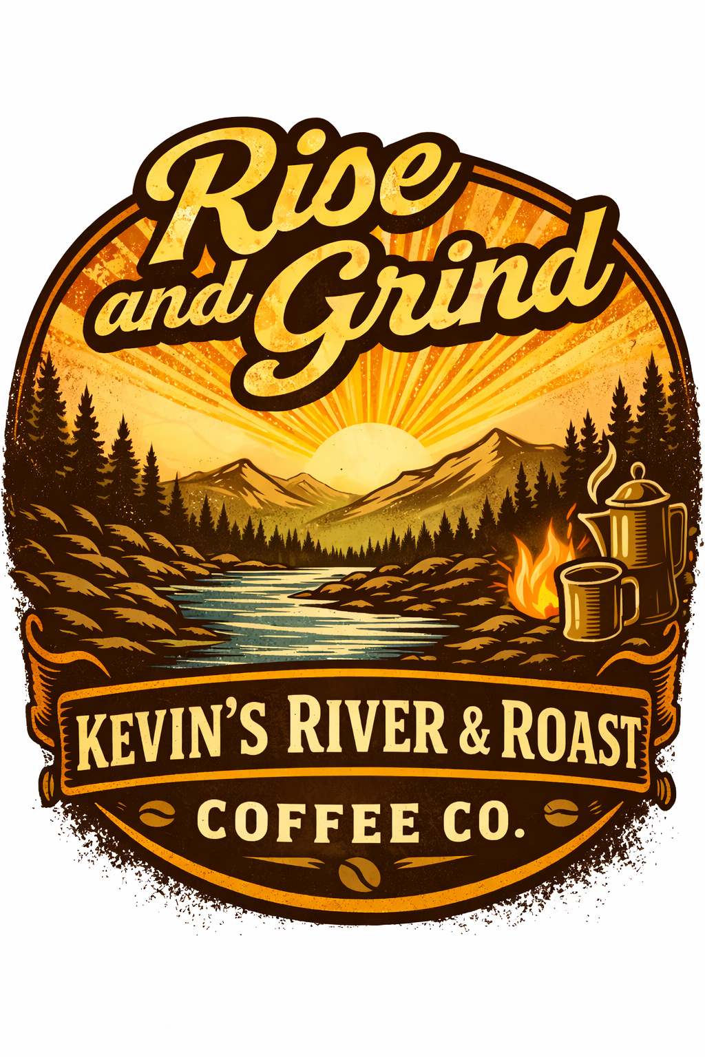 “Rise and Grind” White glossy mug