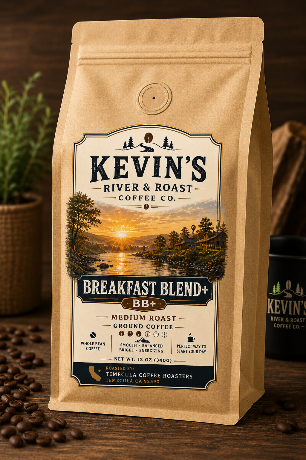 Breakfast Blend+ Ground Coffee – 12oz