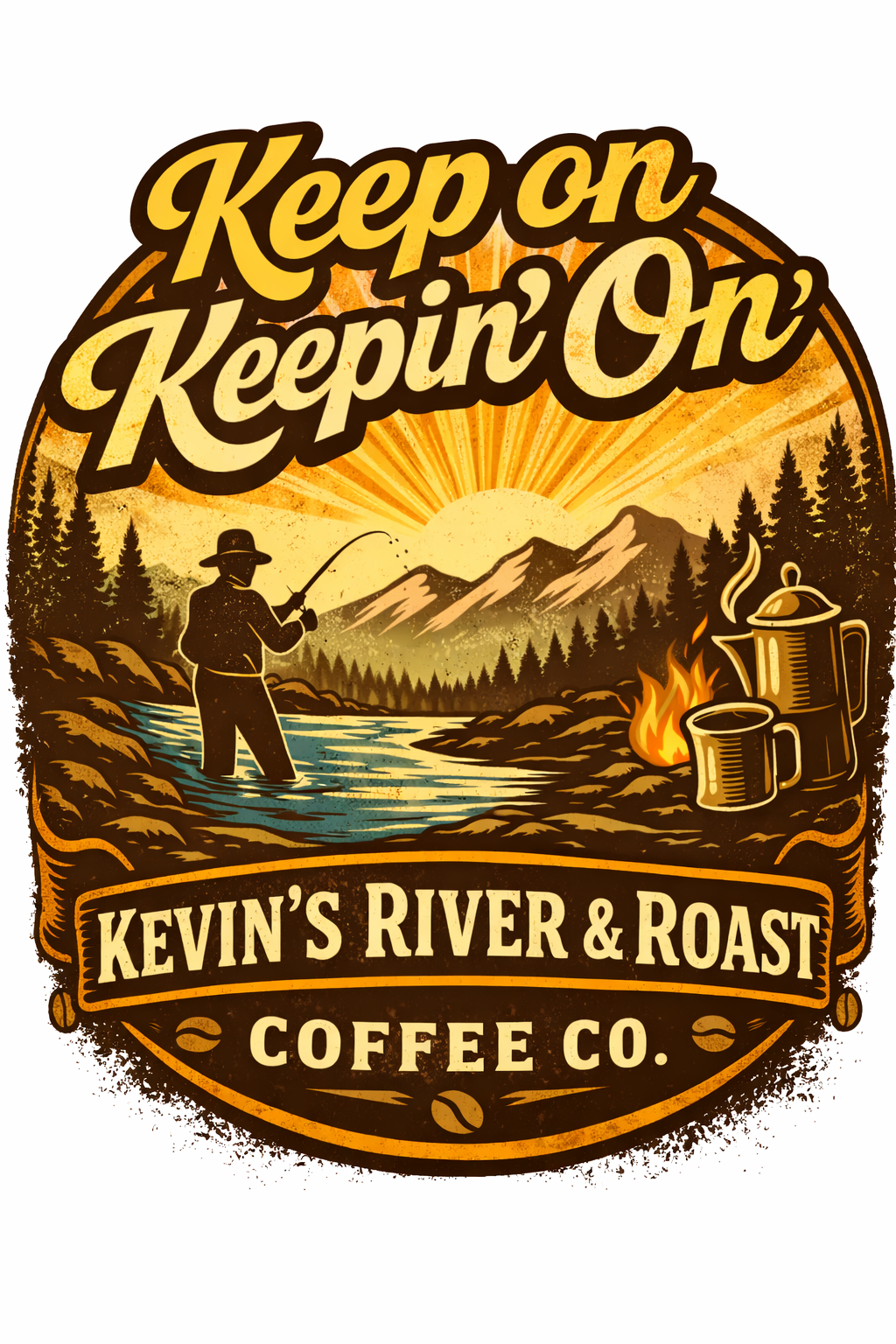 “Keep on, Keepin’ on” White glossy mug