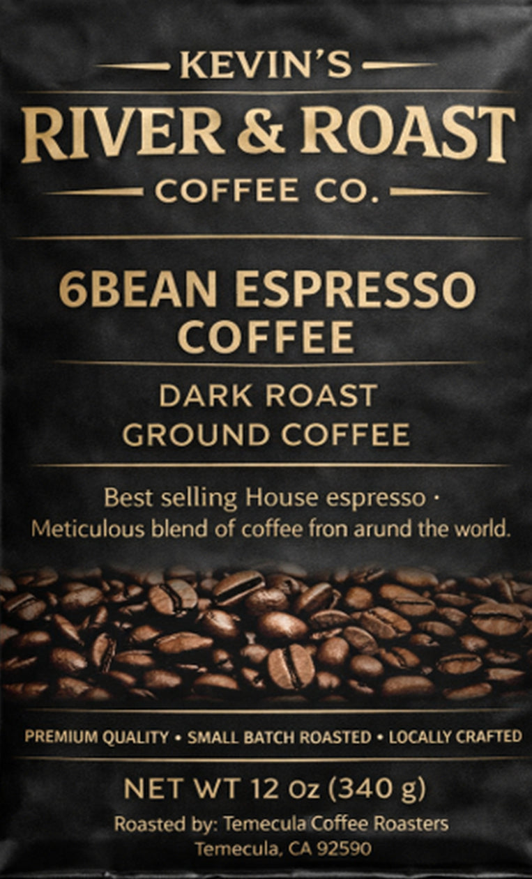 6 Bean espresso, dark roast coffee